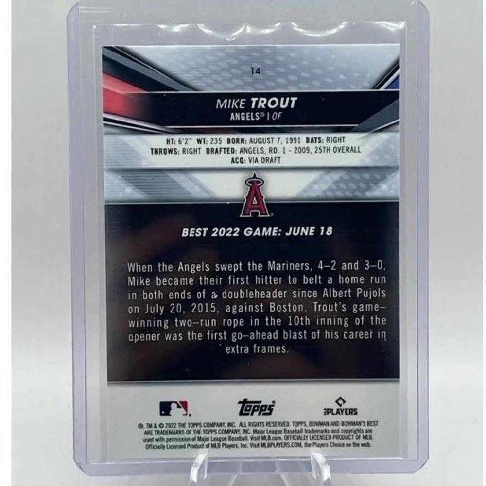 Mike Trout 2022 Bowman's Best 14 MLB Los Angeles Angels